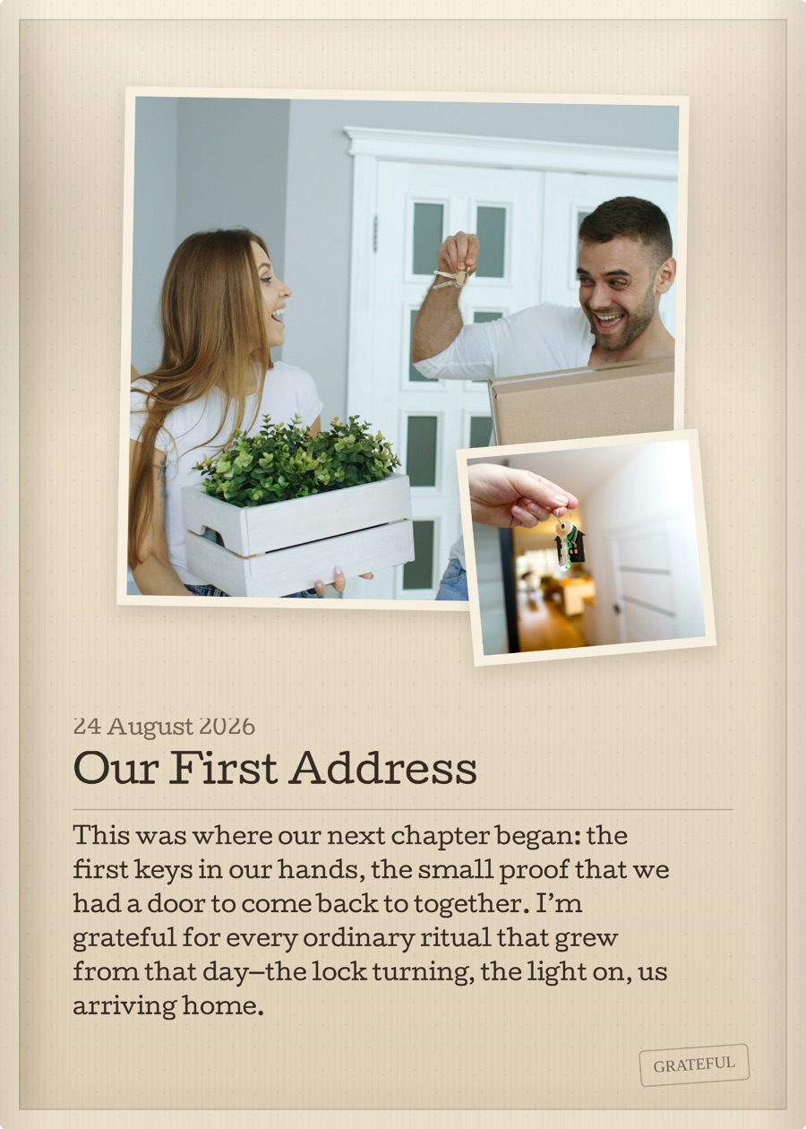 Our First Address, a finished Pamtiva milestone memory