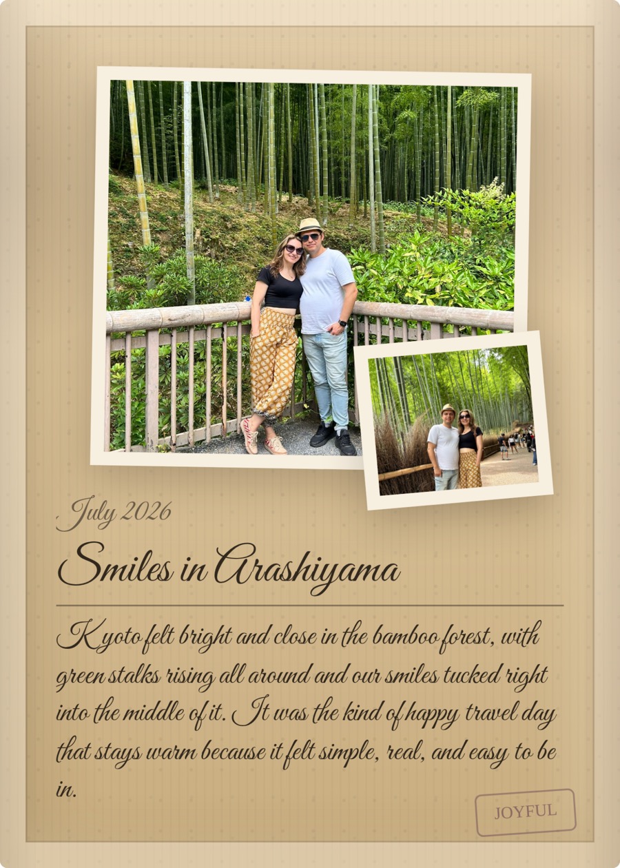 Smiles in Arashiyama, a finished Pamtiva travel memory